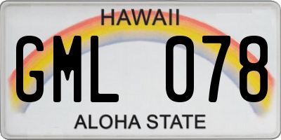 HI license plate GML078