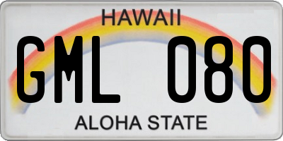 HI license plate GML080