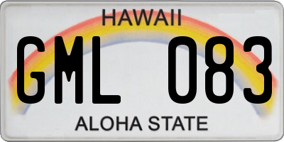 HI license plate GML083