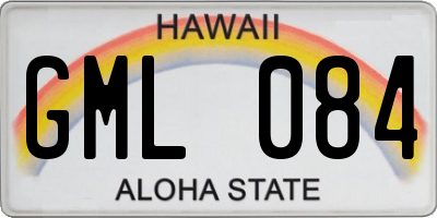HI license plate GML084