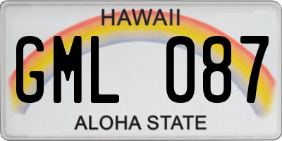 HI license plate GML087