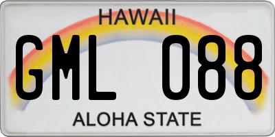HI license plate GML088