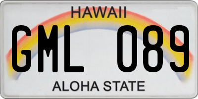 HI license plate GML089