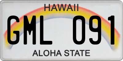HI license plate GML091