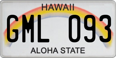 HI license plate GML093
