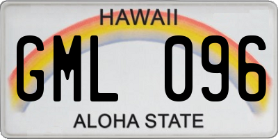 HI license plate GML096