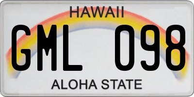 HI license plate GML098