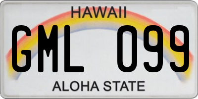 HI license plate GML099