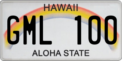 HI license plate GML100
