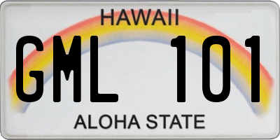 HI license plate GML101