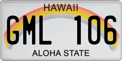 HI license plate GML106