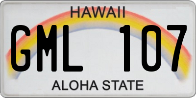HI license plate GML107