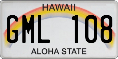 HI license plate GML108