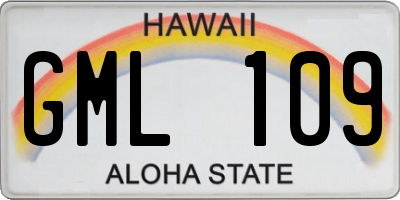 HI license plate GML109