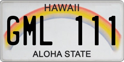 HI license plate GML111