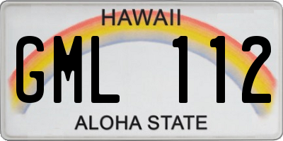 HI license plate GML112
