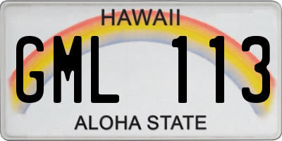 HI license plate GML113