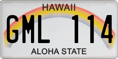 HI license plate GML114