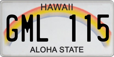 HI license plate GML115