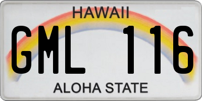 HI license plate GML116