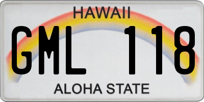 HI license plate GML118