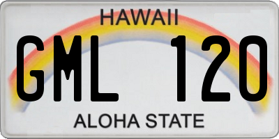 HI license plate GML120