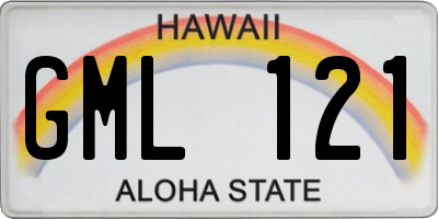 HI license plate GML121