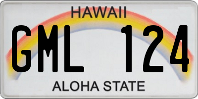 HI license plate GML124