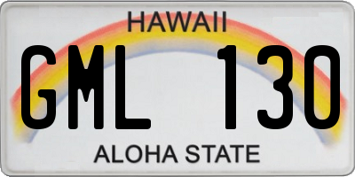 HI license plate GML130