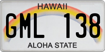 HI license plate GML138