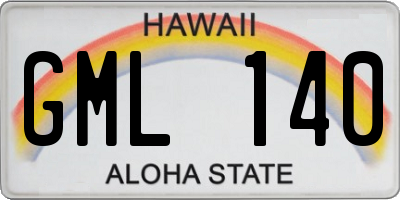 HI license plate GML140