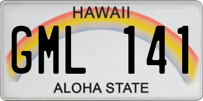 HI license plate GML141