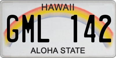 HI license plate GML142