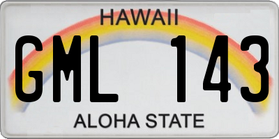 HI license plate GML143