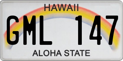 HI license plate GML147