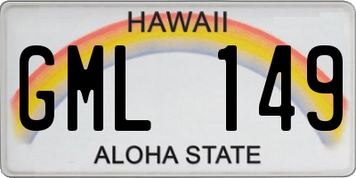 HI license plate GML149