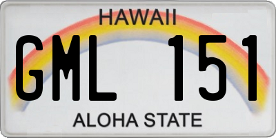 HI license plate GML151