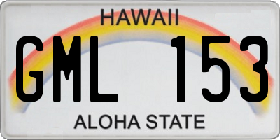 HI license plate GML153