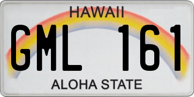 HI license plate GML161