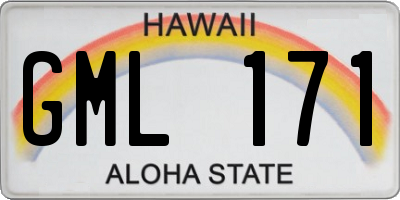 HI license plate GML171