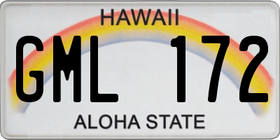 HI license plate GML172