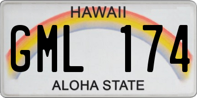 HI license plate GML174