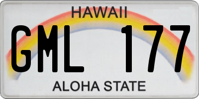 HI license plate GML177