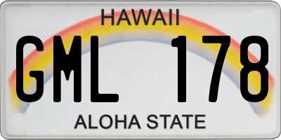 HI license plate GML178