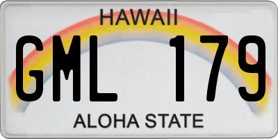 HI license plate GML179