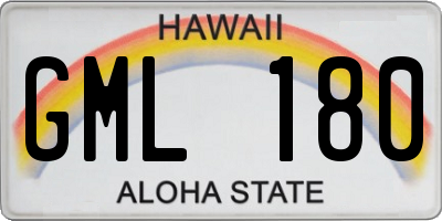 HI license plate GML180