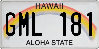 HI license plate GML181