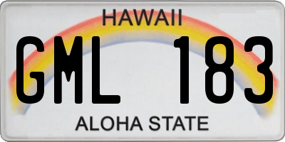 HI license plate GML183