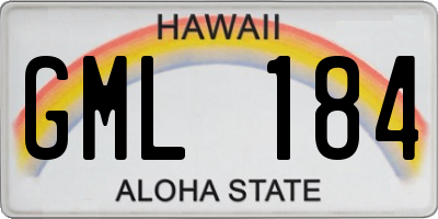 HI license plate GML184