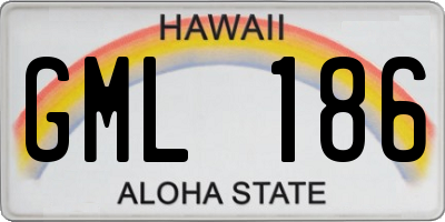 HI license plate GML186